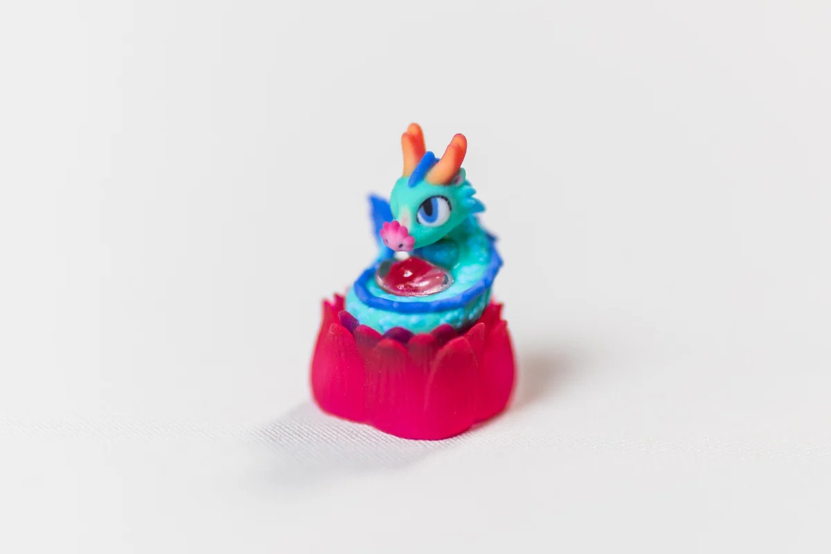 [In Stock] Cagedbird Azure Dragon Artisan Keycaps - Image 3