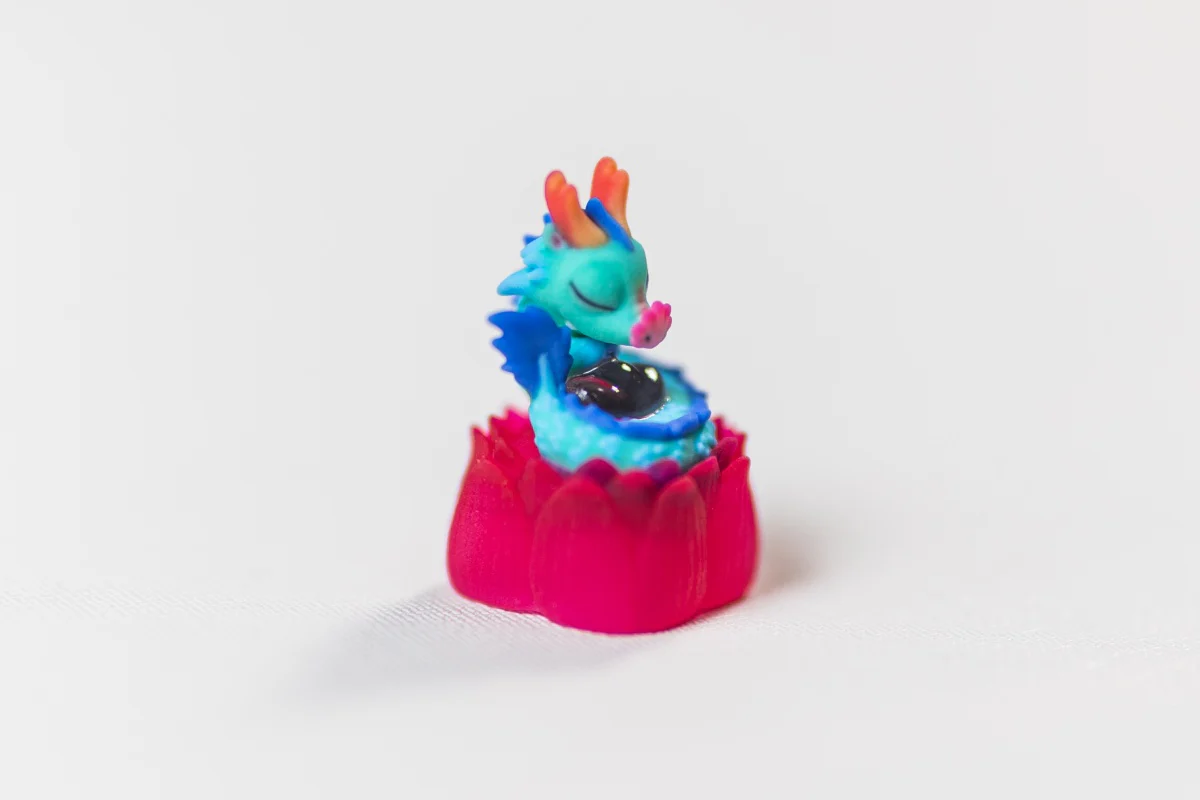 [In Stock] Cagedbird Azure Dragon Artisan Keycaps - Image 4