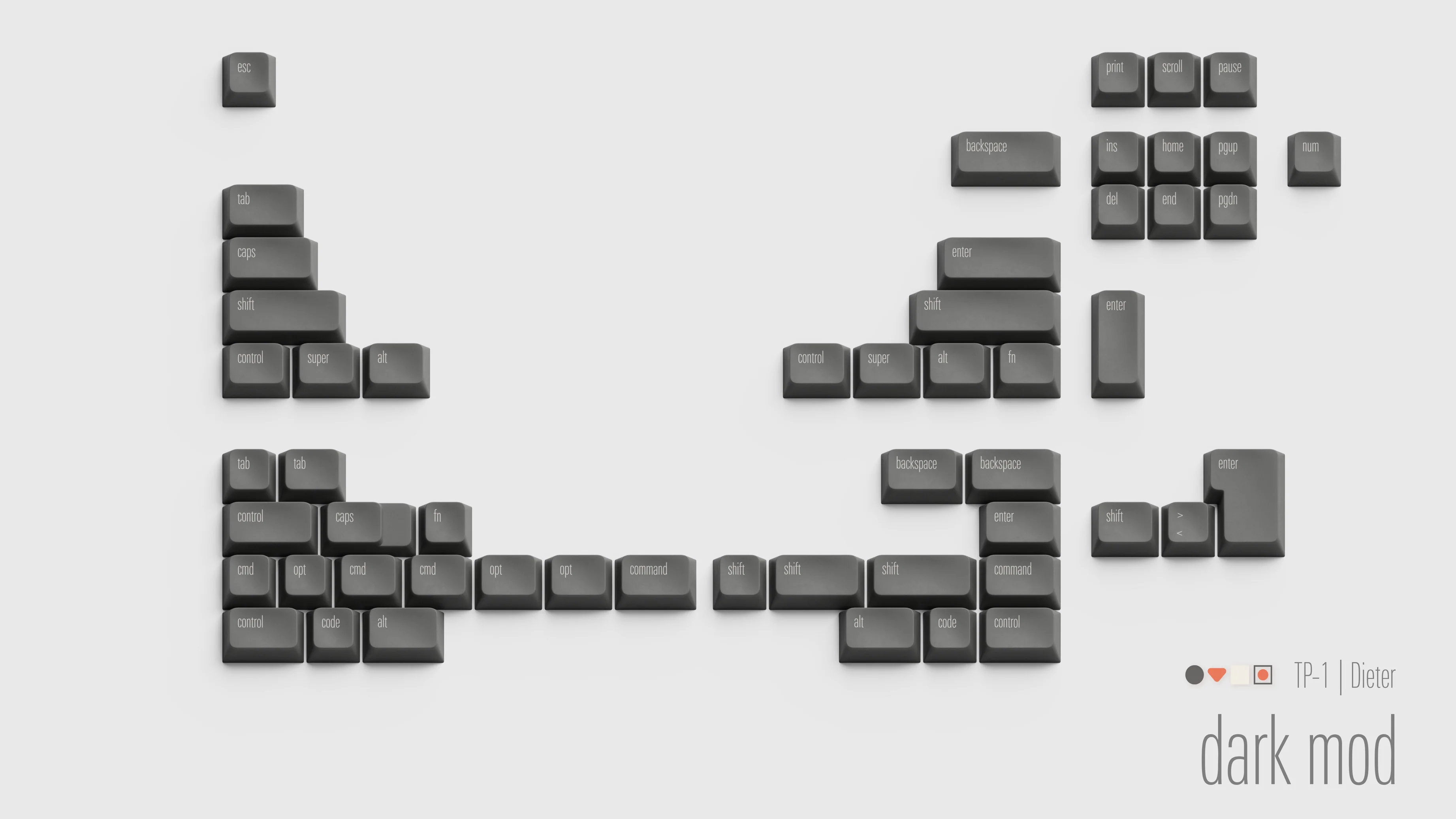 [In Stock] Geistmaschine TP-1 Dieter PBT Keycap Set - Image 16