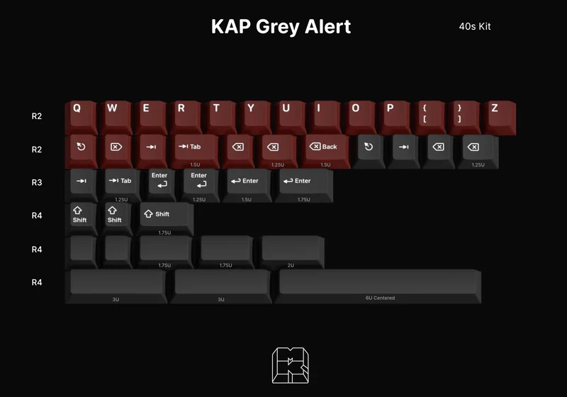[In Stock] KAP Grey Alert PBT Double-Shot Keycap Set - Image 23