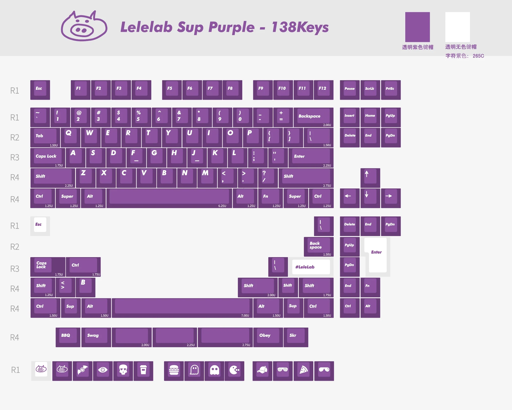 [In Stock] LeleLab Supsup Purple Keycap Set - Image 20