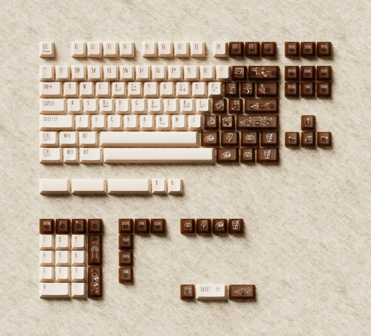 [In Stock] LeleLab x KeyTok Good Night,Cocoa Keycaps Set - Image 16