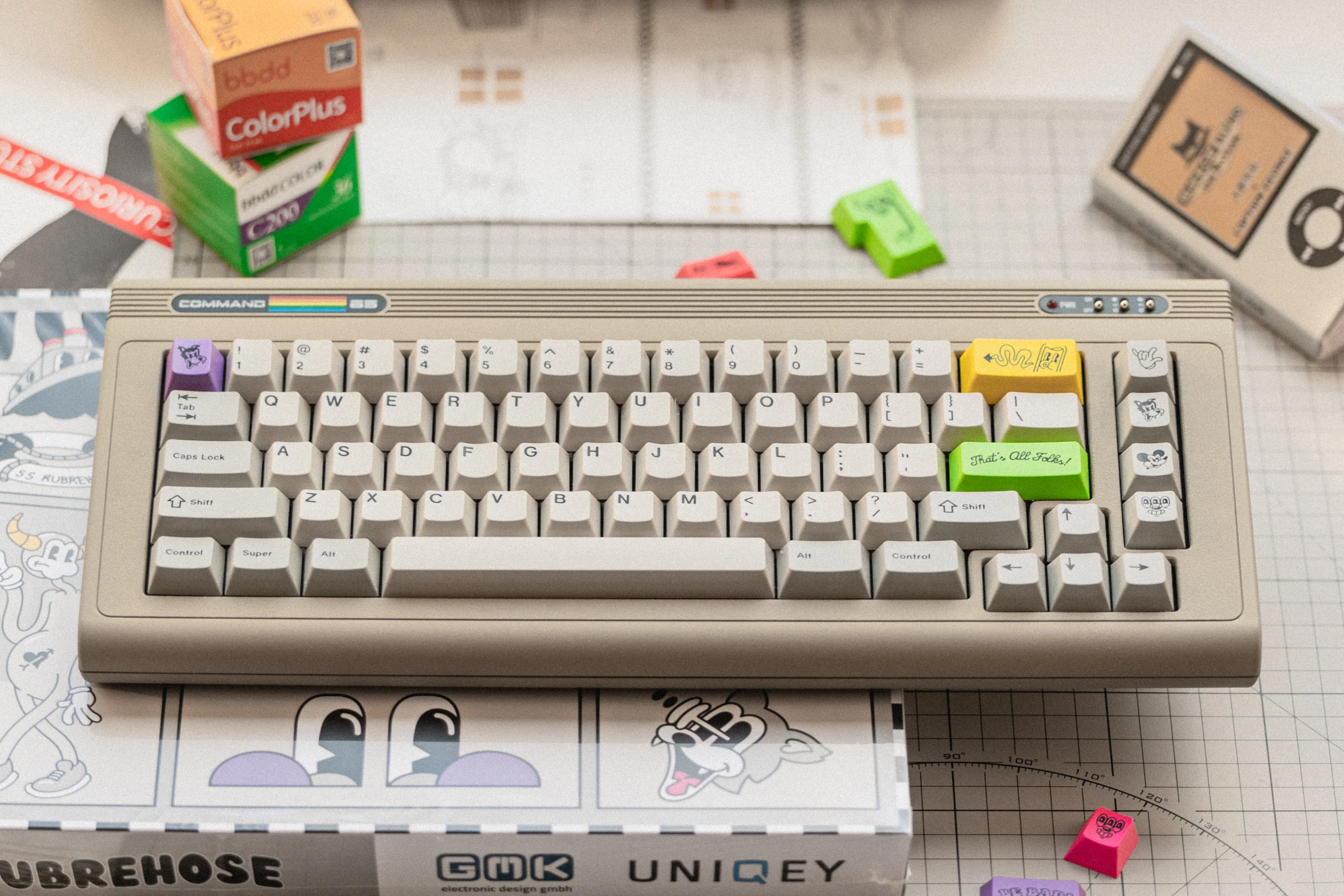 [In Stock] PK x BIOI Command 65 R2 Vintage Custom Mechanical Keyboard Kit - Image 9