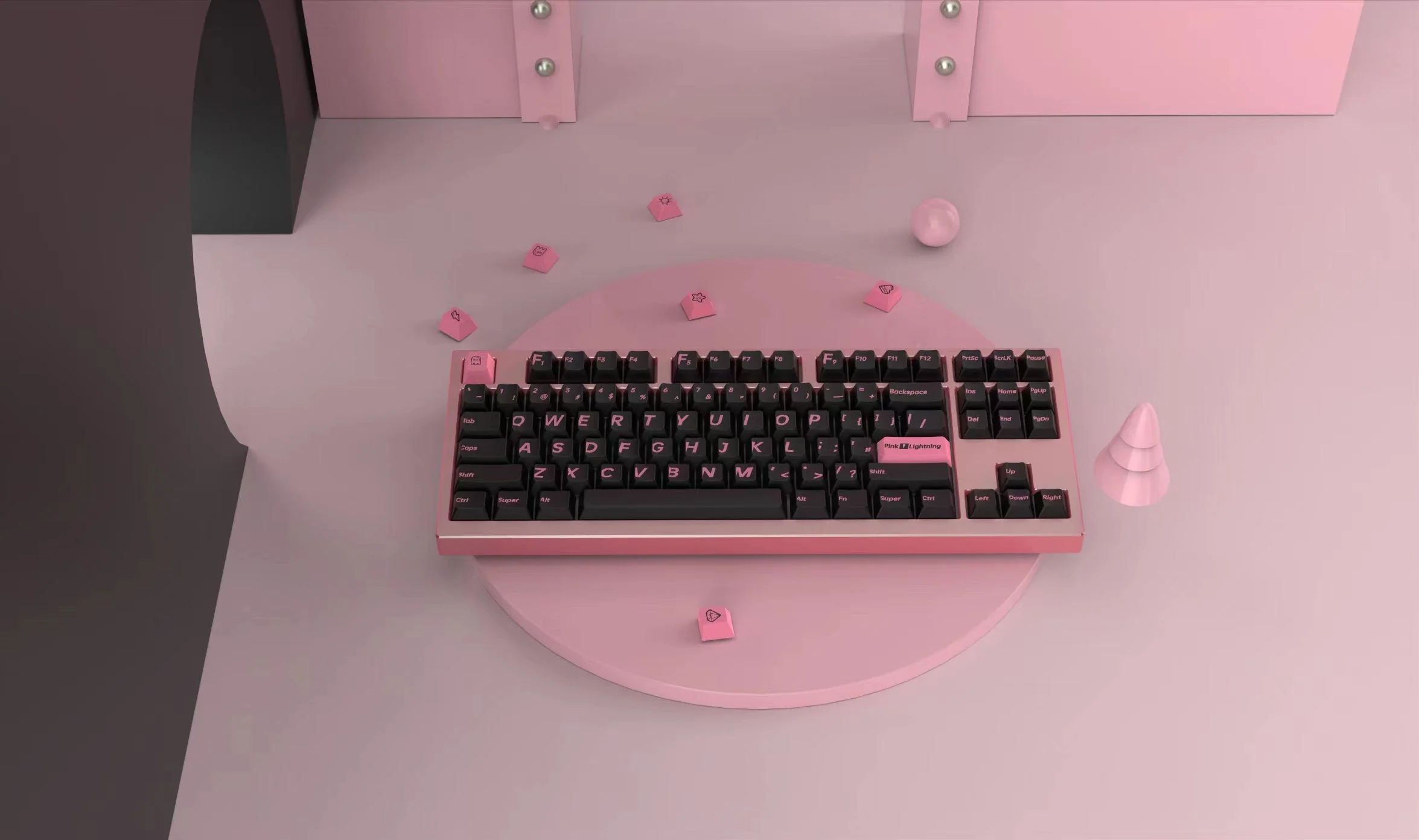 [In Stock] TomatoCaps PBT Pink Lightning - Image 2