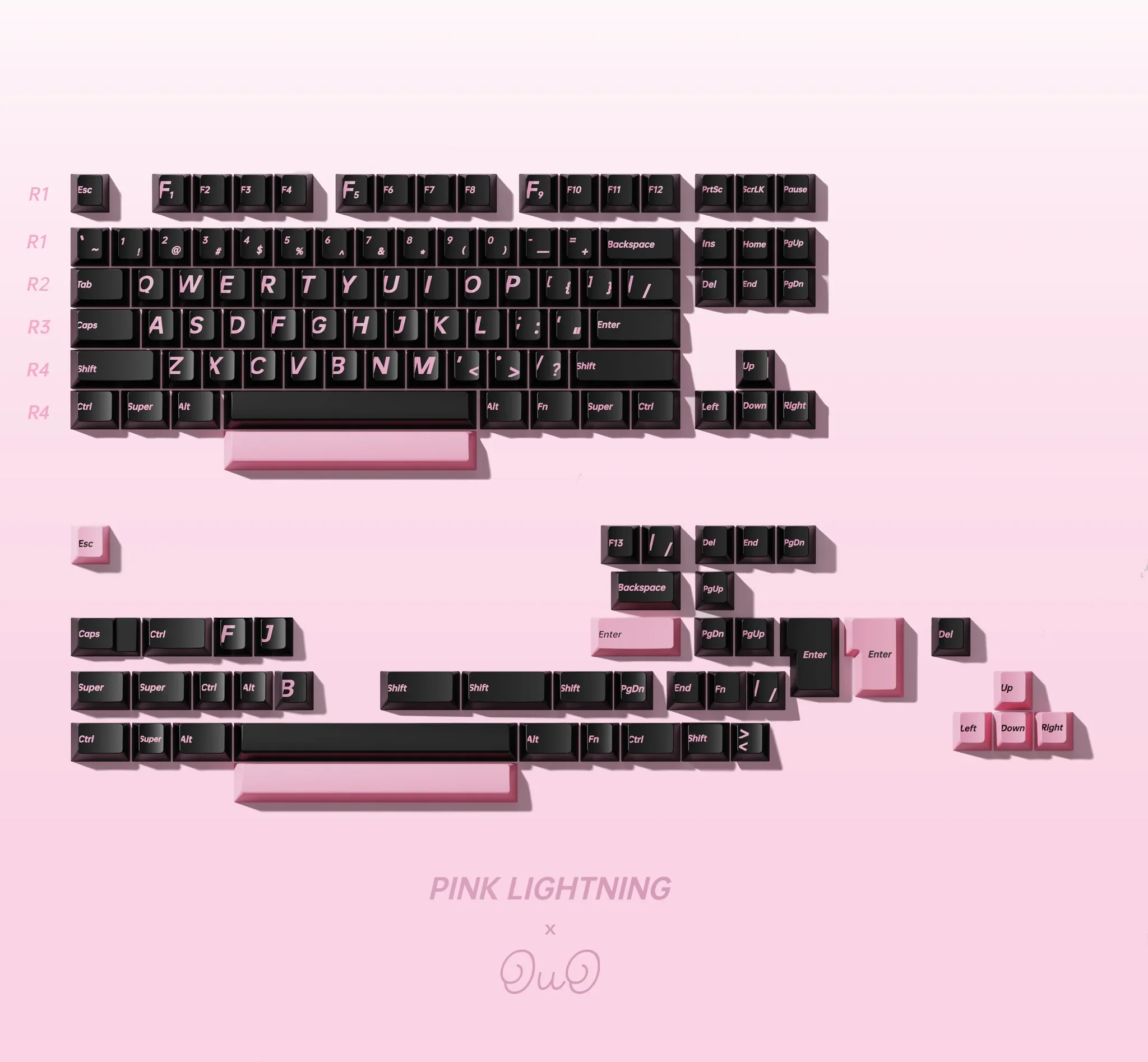 [In Stock] TomatoCaps PBT Pink Lightning - Image 4