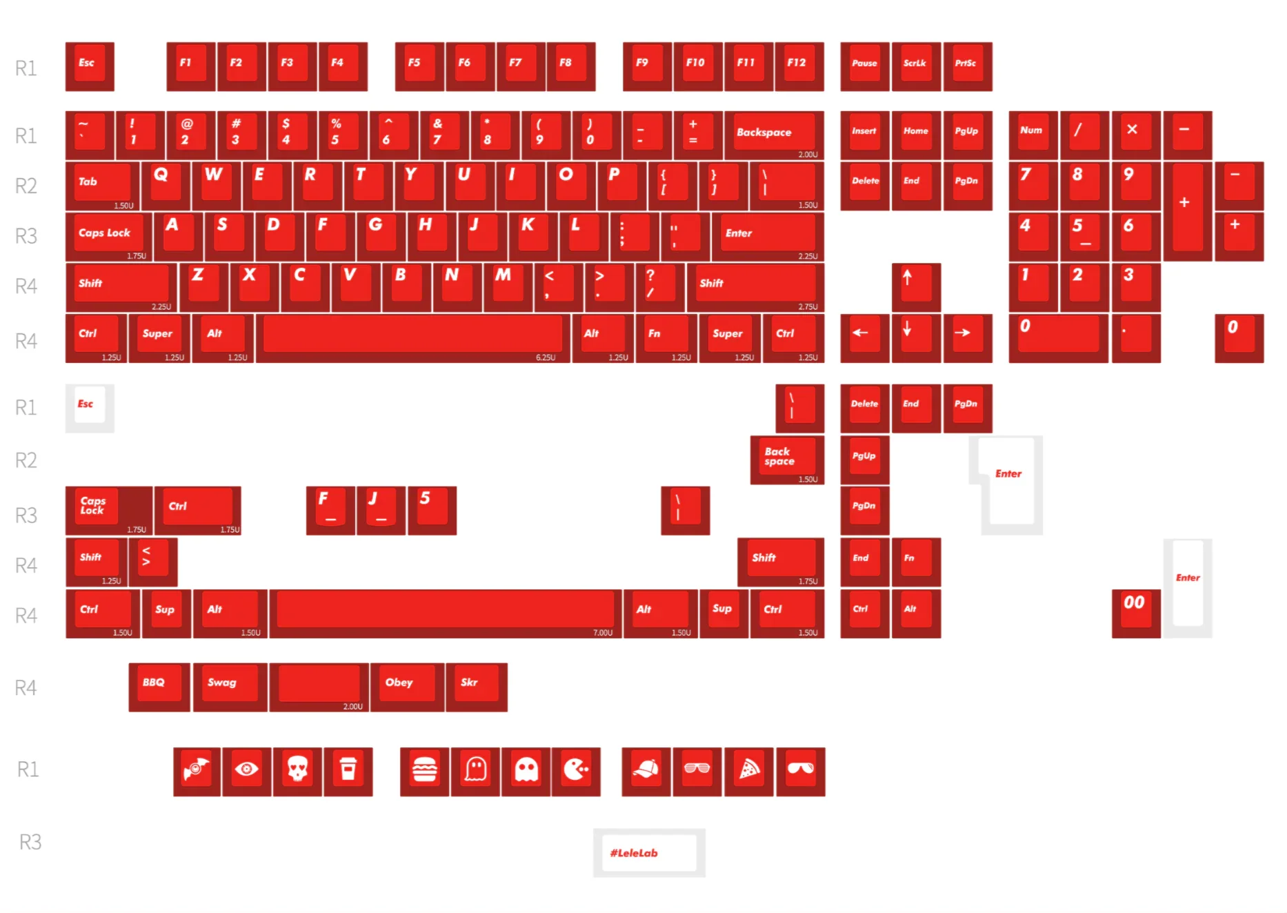 [In Stock] LeleLab Supsup Venetian Red Keycap Set - Image 11